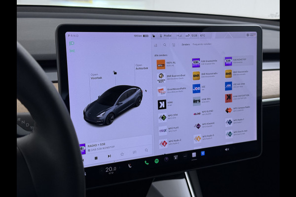 Tesla Model 3 RWD SR plus 325PK SOH 93% LFP Accu Lmv 18" AutoPilot Leder Panoramadak Adaptive-Cruise Camera's Elektr.-Stuur+Stoelen+Spiegels+G Navi LED DAB Voorverwarmen interieur via App Keyless One-Pedal-Drive Origineel Nederlandse auto Fabrieksgarantie op Accu en Motor tot 5-12-2028/160.000km