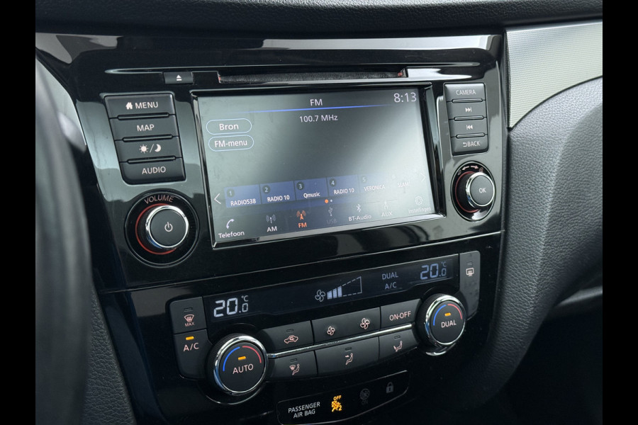 Nissan QASHQAI 1.3T 141PK Panoramadak Trekhaak 360°Camera Apple Carplay Android Auto Navio Ecc DIG-T N-Connecta Cruise control Dab Lmv 18" Bluetooth Led Verkeersbord detectie Regensensor Rijstrooksensor Keyless 1.300KG Trekgewicht Euro 6