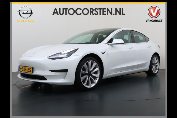 Tesla Model 3 RWD SR plus 325PK SOH 90% LFP Accu Lmv 19" AutoPilot Leder Panoramadak Adaptive-Cruise Camera's Elektr.-Stuur+Stoelen+Spiegels+G Navi LED DAB Voorverwarmen interieur via App Keyless One-Pedal-Drive 1e Eigenaar Origineel Nederlandse Auto Fabrieksgarantie op motor en accu tot 05-12-2028/160.000km