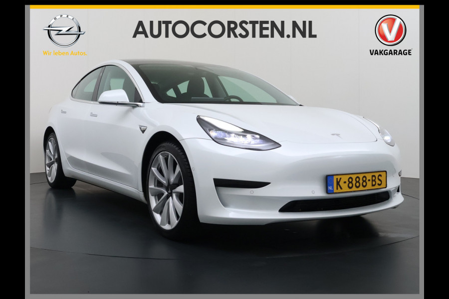 Tesla Model 3 RWD SR plus 325PK SOH 90% LFP Accu Lmv 19" AutoPilot Leder Panoramadak Adaptive-Cruise Camera's Elektr.-Stuur+Stoelen+Spiegels+G Navi LED DAB Voorverwarmen interieur via App Keyless One-Pedal-Drive 1e Eigenaar Origineel Nederlandse Auto Fabrieksgarantie op motor en accu tot 05-12-2028/160.000km