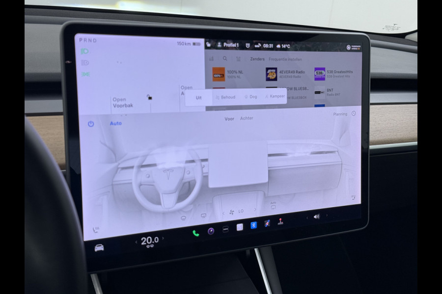 Tesla Model 3 RWD SR plus 325PK SOH 90% LFP Accu Lmv 19" AutoPilot Leder Panoramadak Adaptive-Cruise Camera's Elektr.-Stuur+Stoelen+Spiegels+G Navi LED DAB Voorverwarmen interieur via App Keyless One-Pedal-Drive 1e Eigenaar Origineel Nederlandse Auto Fabrieksgarantie op motor en accu tot 05-12-2028/160.000km