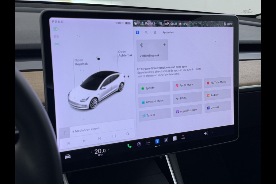 Tesla Model 3 RWD SR plus 325PK SOH 90% LFP Accu Lmv 19" AutoPilot Leder Panoramadak Adaptive-Cruise Camera's Elektr.-Stuur+Stoelen+Spiegels+G Navi LED DAB Voorverwarmen interieur via App Keyless One-Pedal-Drive 1e Eigenaar Origineel Nederlandse Auto Fabrieksgarantie op motor en accu tot 05-12-2028/160.000km
