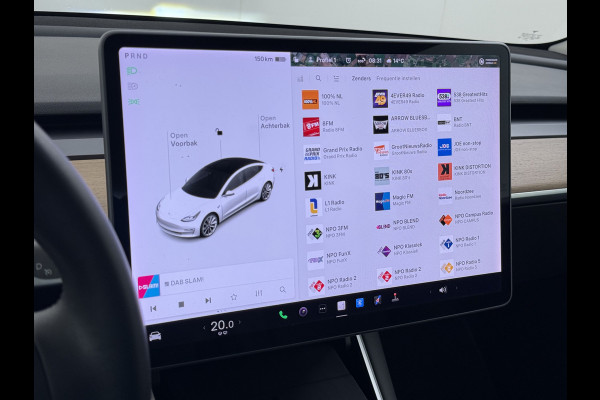 Tesla Model 3 RWD SR plus 325PK SOH 90% LFP Accu Lmv 19" AutoPilot Leder Panoramadak Adaptive-Cruise Camera's Elektr.-Stuur+Stoelen+Spiegels+G Navi LED DAB Voorverwarmen interieur via App Keyless One-Pedal-Drive 1e Eigenaar Origineel Nederlandse Auto Fabrieksgarantie op motor en accu tot 05-12-2028/160.000km