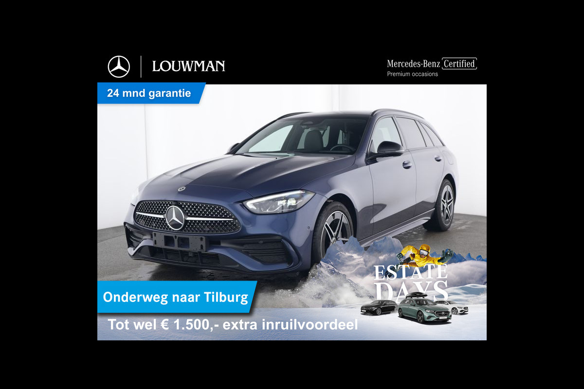 Mercedes-Benz C-Klasse Estate 300 e AMG Plug-In Hybride AMG Line | Night Pakket | Trekhaak | PAnorama Schuif-Kanteldak | Advanced Soundsystem | Dodehoek Assist. Inclusief 24 maanden MB Certified garantie voor Europa.