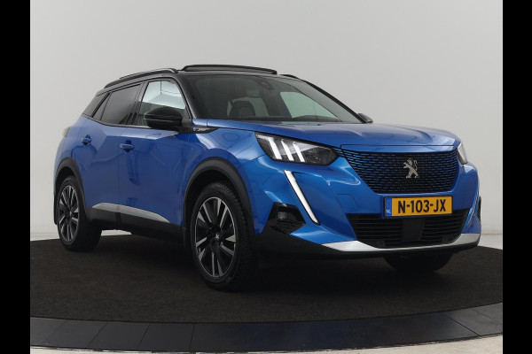 Peugeot e-2008 EV GT Pack 50 kWh | 3-Fase | Panoramadak | Stoelverwarming | Trekhaak | Adaptive cruise | Leder/Alcantara | Carplay | Keyless | Digital Cockpit | Navigatie | Full LED