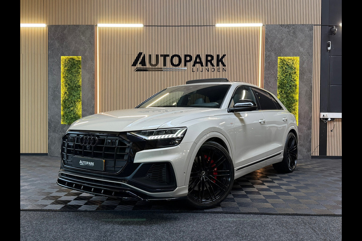 Audi Q8 55 TFSI e quattro |3X S Line|ABT|PANO|SOFTCLOSE|B&O|360CAM|DEALER ONDERHOUDEN| LUCHTVERING |23 INCH|PLUG IN|340PK|BOMVOL!