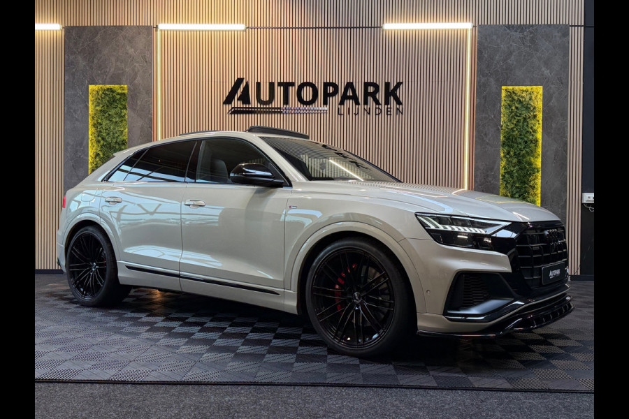 Audi Q8 55 TFSI e quattro |3X S Line|ABT|PANO|SOFTCLOSE|B&O|360CAM|DEALER ONDERHOUDEN| LUCHTVERING |23 INCH|PLUG IN|340PK|BOMVOL!