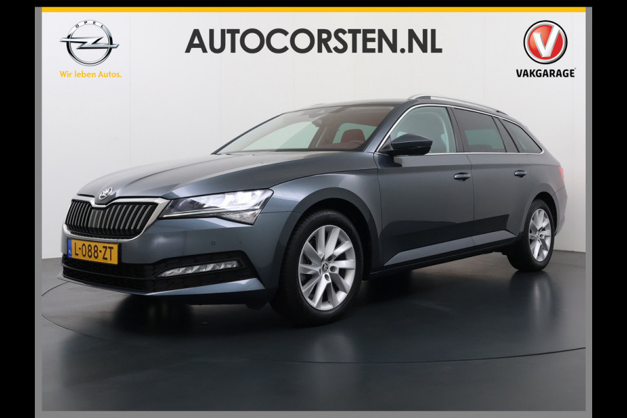 Škoda Superb Combi 1.5TSI DSG Automaat Trekhaak Elek.Stoel+Memory+Verwarmd Navi Ecc Apple Carplay Android Auto Pdc ACT Business Edition Cruise Control DAB Led Lmv Regen-/lichtsensor Privacy Glas Keyless Verwarmde Voorruit Comfort Pack Origineel Nederlandse Auto