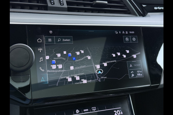 Audi e-tron 55 Quattro 95kWh Camera Panoramadak 2 Zijdes Laden Adap.Cruise Trekhaak Navi Ecc Leder Business Edition Plus SOH 91% Elek.Stoelen+Verwarmd Keyless Rijstrooksensor AWD 4WD Elek.Achterklep 1e Eigenaar Origineel Nederlandse Auto Dealeronderhouden