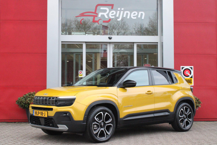 Jeep Avenger 1.2 110PK e-HYbrid SUMMIT | JBL PREMIUM AUDIO SYSTEEM | ACHTERUITRIJ CAMERA | STOEL VERWARMING | SFEERVERLICHTING | FULL LED KOPLAMPEN | 18" LICHTMETALEN VELGEN | DRAADLOZE TELEFOONLADER | DRAADLOZE APPLE CARPLAY/ANDROID AUTO | ADAPTIVE CRUISE CONTROL | PARKEERSENSOREN VOOR EN ACHTER | KEYLESS ENTRY/START | DODEHOEK DETECTIE | ELEKTRISCH BEDIENBARE ACHTERKLEP | VERWARMDE VOORRUIT | EXTRA GETINTE ACHTERRUITEN |