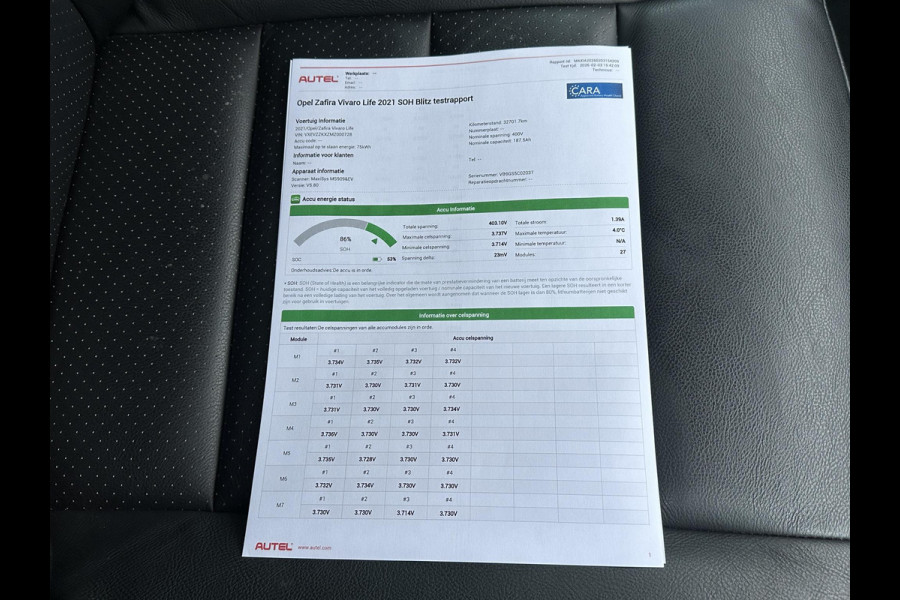Opel Zafira-e Life 100 kW 75kWh Tourer M 6 PERSOONS| 3-FASE| ELEKTRISCHE ZIJDEUR| HEAD-UP DISPLAY| ELEK. STOELEN MET MEMORY| CAMERA| DEALER ONDERHOUDEN| DODE HOEK| LEDEREN BEKLEDING
