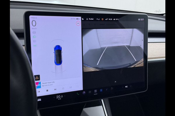 Tesla Model 3 Long Range AWD 75kWh Lmv 19" AutoPilot Leder Panoramadak Adaptive-Cruise Camera's Elektr.-Stuur+Stoelen+Spiegels+Geheugen+Easy-E Navi LED DAB Voorverwarmen interieur Keyless One-Pedal-Drive 4WD Origineel Nederlandse Auto Fabrieksgarantie op Accu en Motor tot 10-09-2027/192.00km