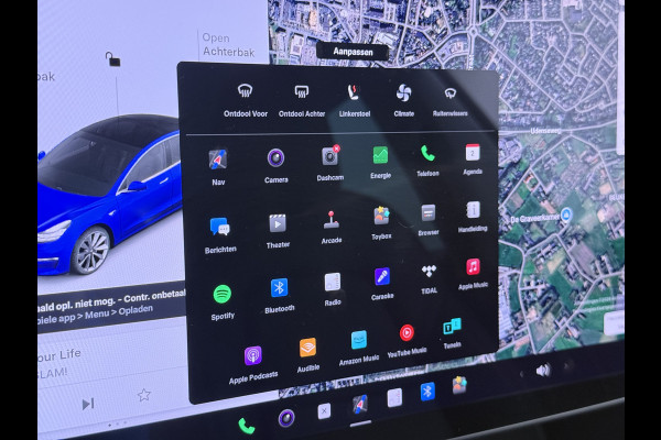 Tesla Model 3 Long Range AWD 75kWh Lmv 19" AutoPilot Leder Panoramadak Adaptive-Cruise Camera's Elektr.-Stuur+Stoelen+Spiegels+Geheugen+Easy-E Navi LED DAB Voorverwarmen interieur Keyless One-Pedal-Drive 4WD Origineel Nederlandse Auto Fabrieksgarantie op Accu en Motor tot 10-09-2027/192.00km