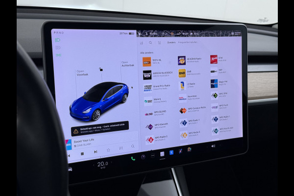 Tesla Model 3 Long Range AWD 75kWh Lmv 19" AutoPilot Leder Panoramadak Adaptive-Cruise Camera's Elektr.-Stuur+Stoelen+Spiegels+Geheugen+Easy-E Navi LED DAB Voorverwarmen interieur Keyless One-Pedal-Drive 4WD Origineel Nederlandse Auto Fabrieksgarantie op Accu en Motor tot 10-09-2027/192.00km