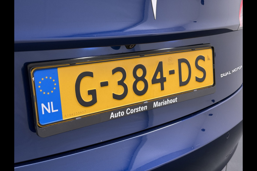 Tesla Model 3 Long Range AWD 75kWh Lmv 19" AutoPilot Leder Panoramadak Adaptive-Cruise Camera's Elektr.-Stuur+Stoelen+Spiegels+Geheugen+Easy-E Navi LED DAB Voorverwarmen interieur Keyless One-Pedal-Drive 4WD Origineel Nederlandse Auto Fabrieksgarantie op Accu en Motor tot 10-09-2027/192.00km