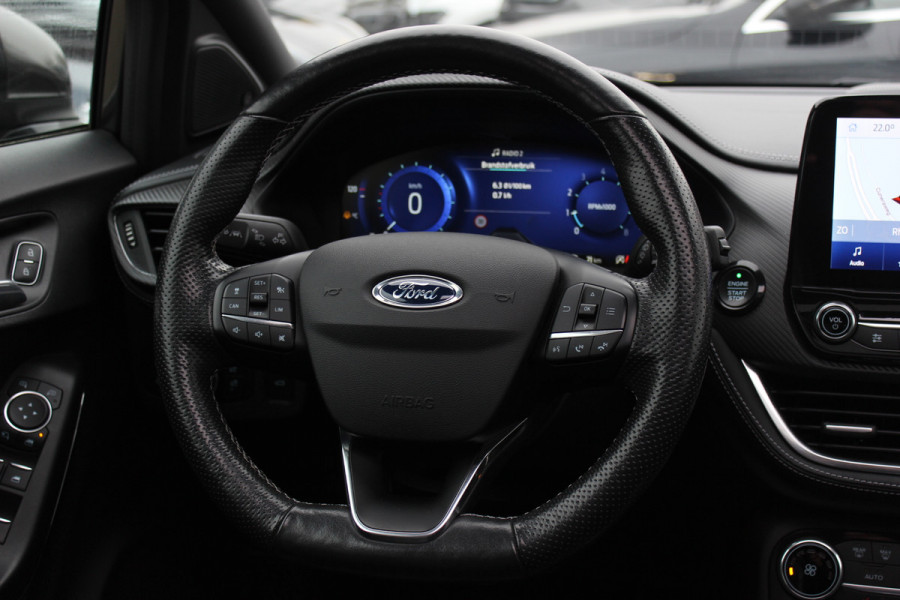 Ford Puma 1.0 EcoBoost Hybrid ST-Line X Vignale 155pk / NL Auto! / Full option! / Trekhaak / Panoramadak / Camera / Leder / CarPlay / B&O / 18'' / Keyless / Stuur+Stoelverwarming / Dodehoek / DAB / Verwarmde voorruit / ACC