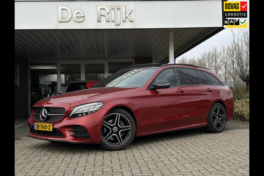 Mercedes-Benz C-Klasse Estate 180 Business Solution AMG Line/Nigh Pakk. | Pano, Leder/Alcan., Carplay/Android, Stoelverw., 18''