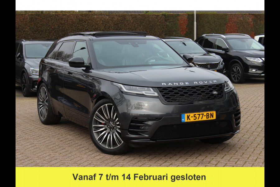 Land Rover Range Rover Velar 3.0 V6 SC AWD R-Dynamic S / Panoramadak / Camera / Leder / Meridian / 21'' / Stoelventilatie+Massage / Entertainment System / Keyless / Navigatie / Stoelverwarming 4x / Cruise Control