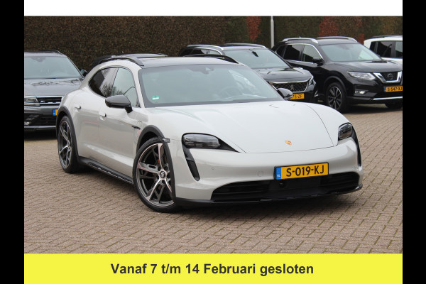 Porsche Taycan Cross Turismo 4 93 kWh / NL Auto! / NIEUWSTAAT! / Panoramadak / 360Camera / Passenger Display / Achterasbesturing / Matrix LED / 21'' / Adaptieve Stoelen / Luchtvering / Stoelventilatie / Dodehoek / Stuurverwarming