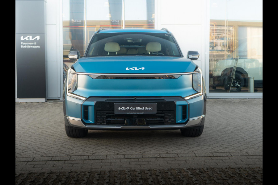 Kia EV9 Launch Edition GT-Line AWD 99.8 kWh | Speciale kleur | 7-Pers. | 21" | Head-Up | Stoel-/Stuurverwarming | Premium Audio | Schuif-/kanteldak | Adapt. Cruise | Matte blauw