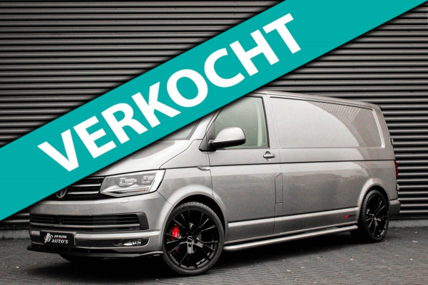 Volkswagen Transporter 2.0 TDI L2H1 150PK / APPLE CARPLAY / VERLAAGD / LEDEREN BEKLEDING / FULL BLACK / TREKAAK / SPOILER / CRUISE