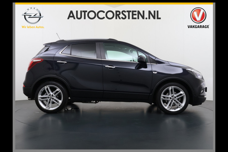 Opel Mokka X 1.4 Turbo 141PK Leder AGR Comfort Stoelen Navi Camera Ecc Cruise Control Schuif-kanteldak Apple Carplay Android Auto Bi-Fuel Onl Stoel+Stuurverwarming Lmv Led Privacy Glas Pdc Zeer luxe en complete Opel Mokka!