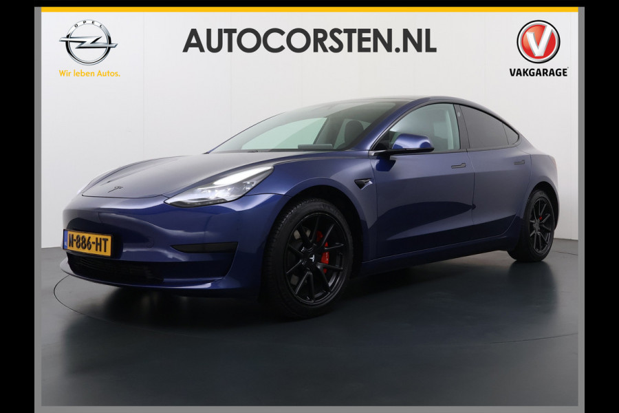 Tesla Model 3 RWD SR plus 325PK SOH 90% LFP Accu Lmv 18" AutoPilot Leder Panoramadak Adaptive-Cruise Camera's Elektr.-Stuur+Stoelen+Spiegels+G Navi LED DAB Voorverwarmen interieur via App Keyless One-Pedal-Drive Fabrieksgarantie op Accu en Motor tot 29-12-2028/160.000km