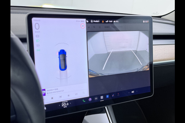 Tesla Model 3 RWD SR plus 325PK SOH 90% LFP Accu Lmv 18" AutoPilot Leder Panoramadak Adaptive-Cruise Camera's Elektr.-Stuur+Stoelen+Spiegels+G Navi LED DAB Voorverwarmen interieur via App Keyless One-Pedal-Drive Fabrieksgarantie op Accu en Motor tot 29-12-2028/160.000km