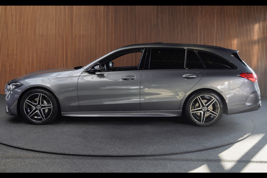 Mercedes-Benz C-Klasse Estate 180 AMG Line Panodak Leer 360° Memory Distronic+ Matrix Laser Navi LED Nightpack PTS Ambient Elekt. achterklep Elektr. trekhaak LM velgen BTW auto!