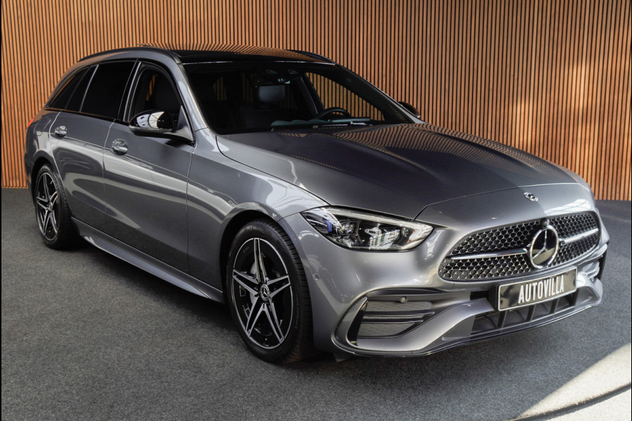 Mercedes-Benz C-Klasse Estate 180 AMG Line Panodak Leer 360° Memory Distronic+ Matrix Laser Navi LED Nightpack PTS Ambient Elekt. achterklep Elektr. trekhaak LM velgen BTW auto!