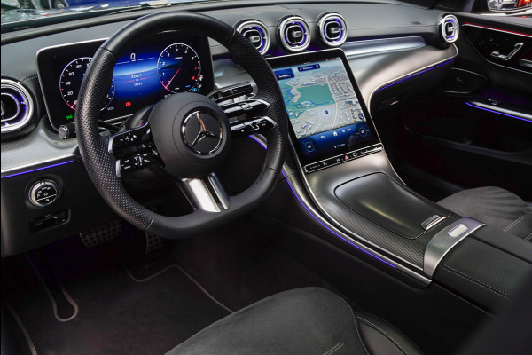Mercedes-Benz C-Klasse Estate 180 AMG Line Panodak Leer 360° Memory Distronic+ Matrix Laser Navi LED Nightpack PTS Ambient Elekt. achterklep Elektr. trekhaak LM velgen BTW auto!