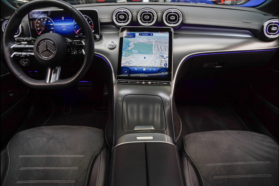 Mercedes-Benz C-Klasse Estate 180 AMG Line Panodak Leer 360° Memory Distronic+ Matrix Laser Navi LED Nightpack PTS Ambient Elekt. achterklep Elektr. trekhaak LM velgen BTW auto!