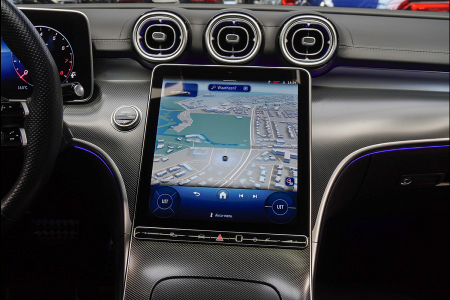 Mercedes-Benz C-Klasse Estate 180 AMG Line Panodak Leer 360° Memory Distronic+ Matrix Laser Navi LED Nightpack PTS Ambient Elekt. achterklep Elektr. trekhaak LM velgen BTW auto!