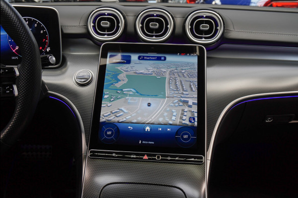 Mercedes-Benz C-Klasse Estate 180 AMG Line Panodak Leer 360° Memory Distronic+ Matrix Laser Navi LED Nightpack PTS Ambient Elekt. achterklep Elektr. trekhaak LM velgen BTW auto!