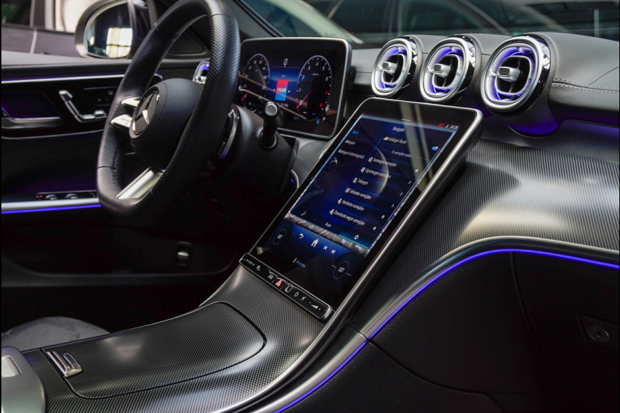 Mercedes-Benz C-Klasse Estate 180 AMG Line Panodak Leer 360° Memory Distronic+ Matrix Laser Navi LED Nightpack PTS Ambient Elekt. achterklep Elektr. trekhaak LM velgen BTW auto!