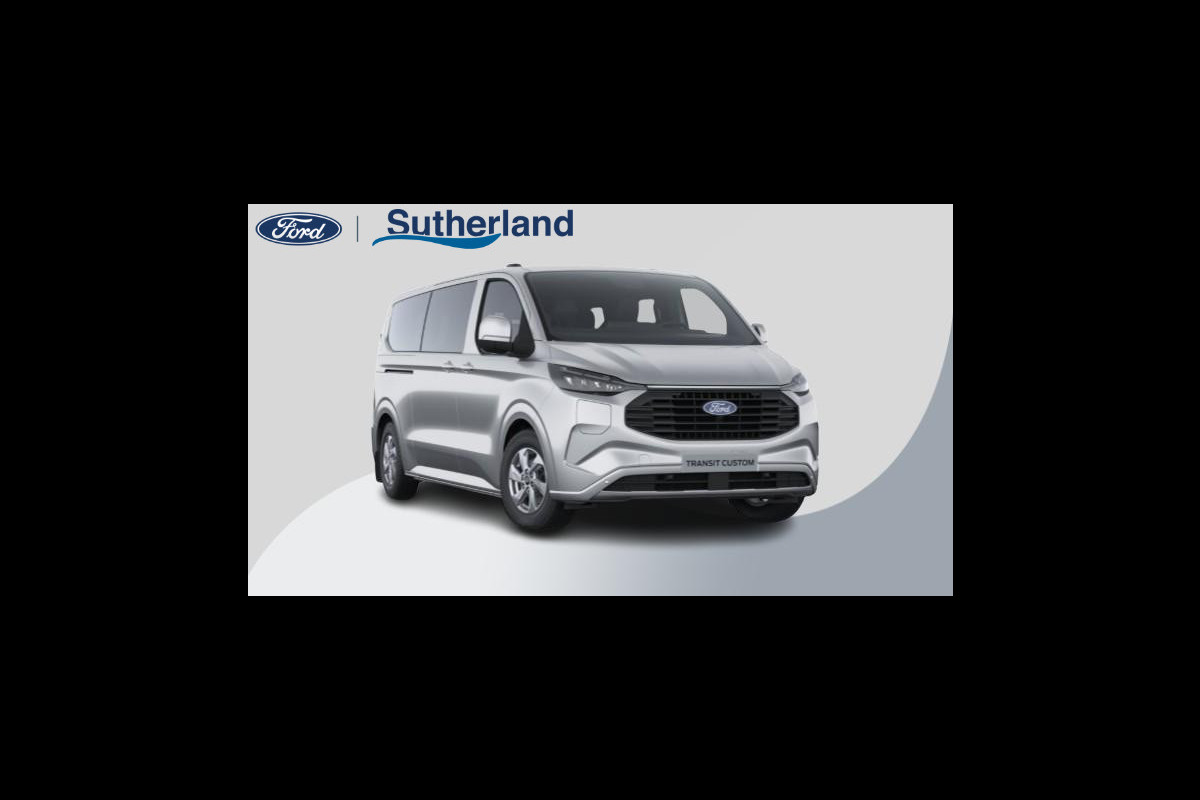 Ford Transit Custom 340 2.5 PHEV L2H1 Limited 233pk |  Kombi | Incl. BTW/BPM | Dubbele zijschuifdeur | Privacy Glass | Inklapbare trekhaak | 17 inch lichtmetalen velgen | Driver Assistance Pack Premium | Verwarmbaar stuurwiel