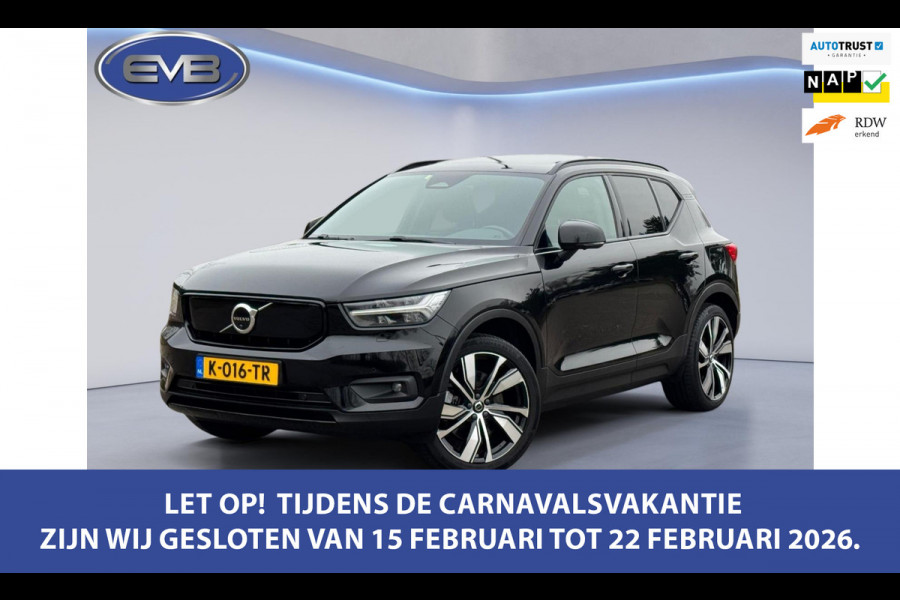 Volvo XC40 Recharge P8 AWD 408 pk R-Design, panoramadak, vele opties, afn. trekhaak, 1 e eigenaar, NL auto met nap