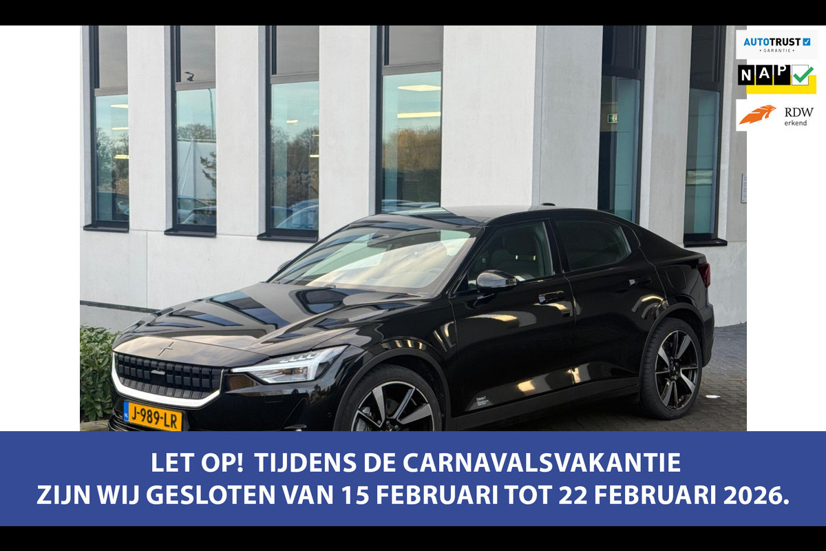 Polestar 2 Long Range Dual Motor 409 pk Launch Edition 78kWh, panoramadak, 20 inch, 1 e eigenaar, NL auto met nap