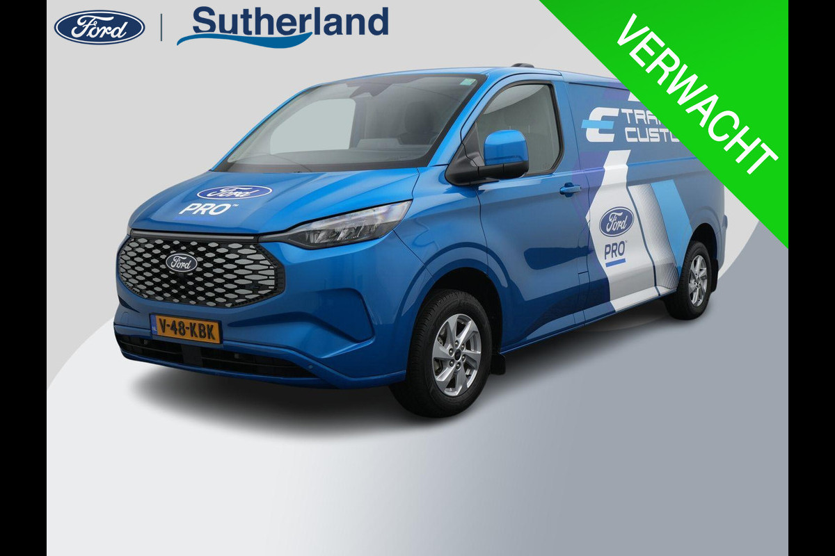 Ford E-Transit Cust. 320 L2H1 Limited 65 kWh 218pk | Wegklapbare Trekhaak | Adaptieve Cruise | Navigatie | BESTICKERING WORDT VERWIJDERD | Stoel/stuurverwarming