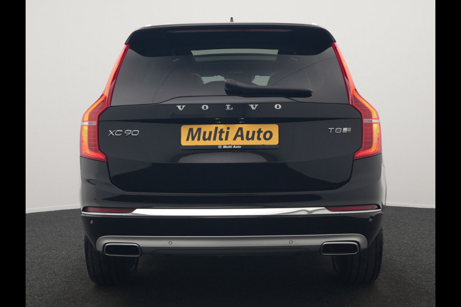 Volvo XC90 T8 Twin Engine AWD Inscription 7 Persoons Plug In Hybrid 394pk Dealer O.H. PHEV | Panodak | Adaptive Cruise | Luxe Lederen Sportstoelen Memory & Verwarmd | 360 Camera | Head Up | Harman Kardon | Apple Carplay | Blis | Virtual | Navigatie | 21"L.M |