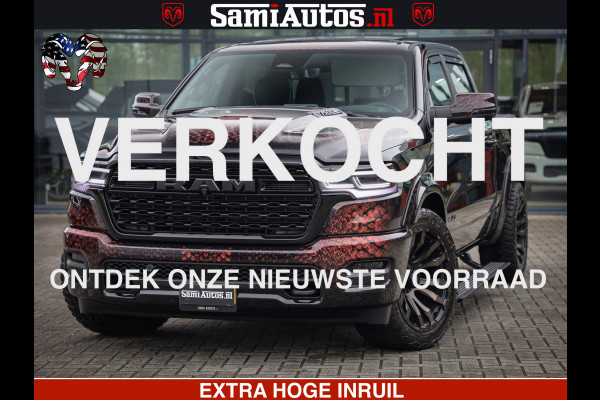Dodge Ram COBRA EDITION | 1500 Limited Night High Output 540HP 706Nm | Massage + Full Option | De Meest Luxe en Volle Pick-Up in zijn Klas Comfortabele Dubbele Cabine met Royale 5 Zitplaatsen | BPM vrij | Nu Leverbaar uit Voorraad | Voorraad Nr 2292 - 5178 | Cobra package is meerprijs |