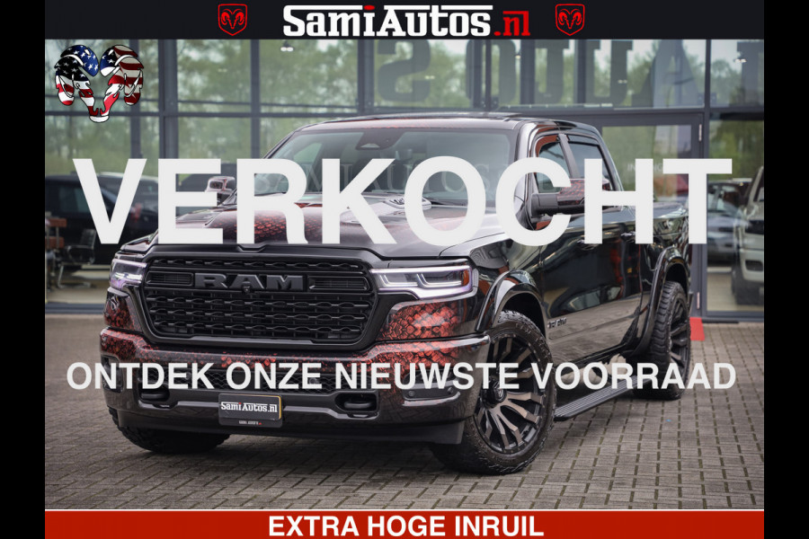 Dodge Ram COBRA EDITION | 1500 Limited Night High Output 540HP 706Nm | Massage + Full Option | De Meest Luxe en Volle Pick-Up in zijn Klas Comfortabele Dubbele Cabine met Royale 5 Zitplaatsen | BPM vrij | Nu Leverbaar uit Voorraad | Voorraad Nr 2292 - 5178 | Cobra package is meerprijs |