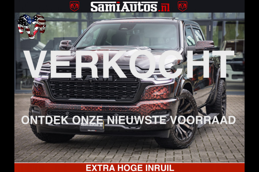 Dodge Ram COBRA EDITION | 1500 Limited Night High Output 540HP 706Nm | Massage + Full Option | De Meest Luxe en Volle Pick-Up in zijn Klas Comfortabele Dubbele Cabine met Royale 5 Zitplaatsen | BPM vrij | Nu Leverbaar uit Voorraad | Voorraad Nr 2292 - 5178 | Cobra package is meerprijs |
