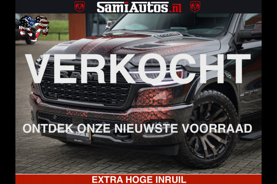 Dodge Ram COBRA EDITION | 1500 Limited Night High Output 540HP 706Nm | Massage + Full Option | De Meest Luxe en Volle Pick-Up in zijn Klas Comfortabele Dubbele Cabine met Royale 5 Zitplaatsen | BPM vrij | Nu Leverbaar uit Voorraad | Voorraad Nr 2292 - 5178 | Cobra package is meerprijs |