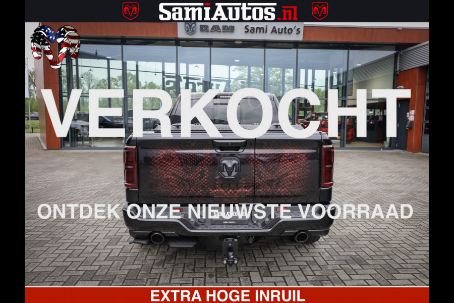 Dodge Ram COBRA EDITION | 1500 Limited Night High Output 540HP 706Nm | Massage + Full Option | De Meest Luxe en Volle Pick-Up in zijn Klas Comfortabele Dubbele Cabine met Royale 5 Zitplaatsen | BPM vrij | Nu Leverbaar uit Voorraad | Voorraad Nr 2292 - 5178 | Cobra package is meerprijs |