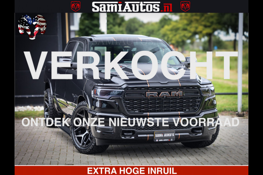 Dodge Ram 1500 Limited SPORT H.O 540HP 706Nm | Massage + Full Option | De Meest Luxe en Volle Pick-Up in zijn Klasse | Comfortabele Dubbele Cabine met Royale 5 Zitplaatsen | BPM vrij | Nu Leverbaar uit Voorraad | Voorraad Nr 2331