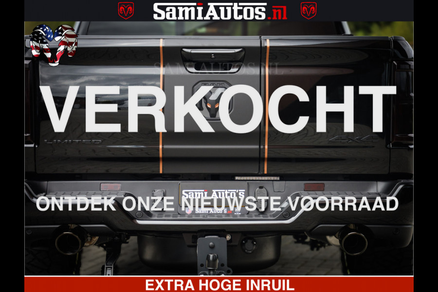 Dodge Ram 1500 Limited SPORT H.O 540HP 706Nm | Massage + Full Option | De Meest Luxe en Volle Pick-Up in zijn Klasse | Comfortabele Dubbele Cabine met Royale 5 Zitplaatsen | BPM vrij | Nu Leverbaar uit Voorraad | Voorraad Nr 2331