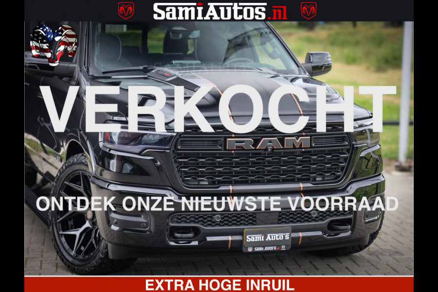 Dodge Ram 1500 Limited SPORT H.O 540HP 706Nm | Massage + Full Option | De Meest Luxe en Volle Pick-Up in zijn Klasse | Comfortabele Dubbele Cabine met Royale 5 Zitplaatsen | BPM vrij | Nu Leverbaar uit Voorraad | Voorraad Nr 2331