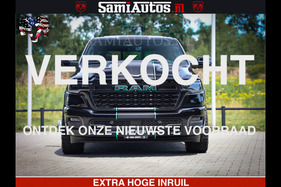 Dodge Ram 1500 Limited Night High Output 540HP 706Nm | Massage + Full Option | De Meest Luxe en Volle Pick-Up in zijn Klasse | Comfortabele Dubbele Cabine met Royale 5 Zitplaatsen | BPM vrij | Nu Leverbaar uit Voorraad | Voorraad Nr 2320 - 5138