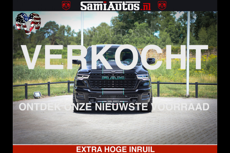 Dodge Ram 1500 Limited Night High Output 540HP 706Nm | Massage + Full Option | De Meest Luxe en Volle Pick-Up in zijn Klasse | Comfortabele Dubbele Cabine met Royale 5 Zitplaatsen | BPM vrij | Nu Leverbaar uit Voorraad | Voorraad Nr 2320 - 5138